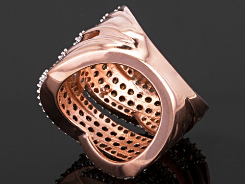 Bella Luce ® 3.75ctw Mocha & White Diamond Simulant Round Eterno ™ Rose Ring (2.16ctw Dew) - Size 5