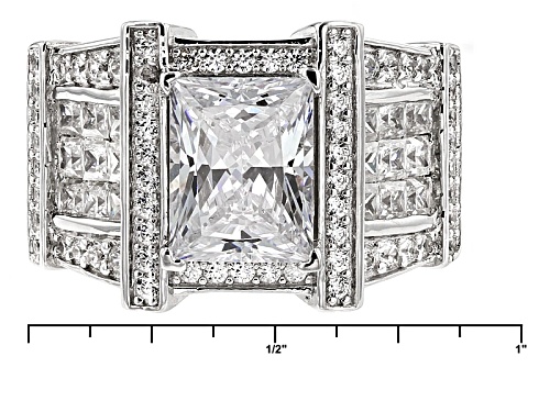 Bella Luce ® 6.40ctw Diamond Simulant Rhodium Over Sterling Silver Ring (4.29ctw Dew) - Size 11