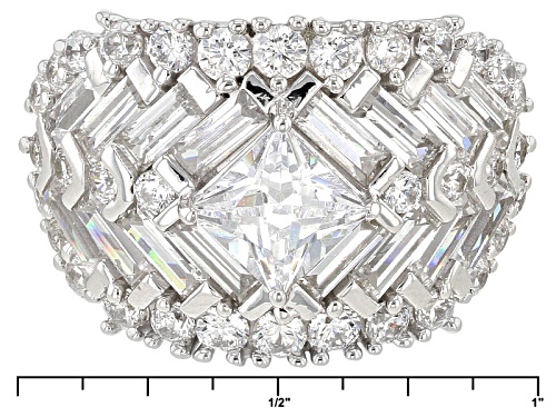 Bella Luce ® 8.60ctw Diamond Simulant Rhodium Over Sterling Silver Ring (5.48ctw Dew) - Size 6