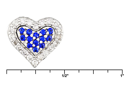 Bella Luce ® .48ctw Sapphire And Diamond Simulants Rhodium Over Silver Adjustable Heart Necklace