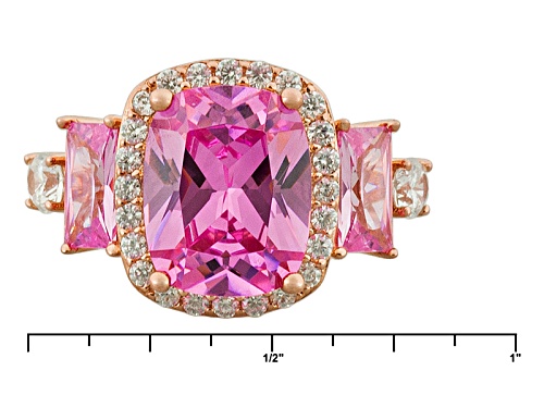 Bella Luce ® 5.75ctw Pink & White Diamond Simulant Eterno ™ Rose Ring (5.21ctw Dew) - Size 12