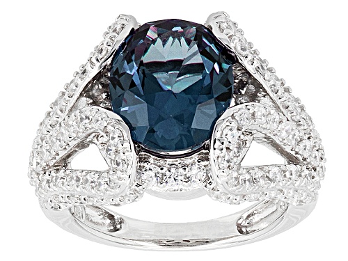 Bella Luce ® 5.82ctw Alexandrite And White Diamond Simulants Rhodium Over Sterling Silver Ring - Size 7