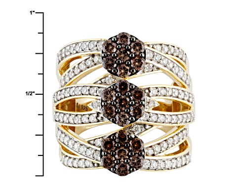 Bella Luce ® 3.65ctw Mocha & White Diamond Simulant Eterno ™ Yellow Ring (1.48ctw Dew) - Size 6