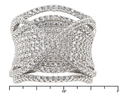 Bella Luce ® 2.84ctw Round Rhodium Over Sterling Silver Ring (1.87ctw Dew) - Size 12