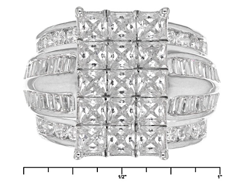 Bella Luce ® 8.29ctw Diamond Simulant, Rhodium Over Sterling Silver Ring (4.79ctw Dew) - Size 12