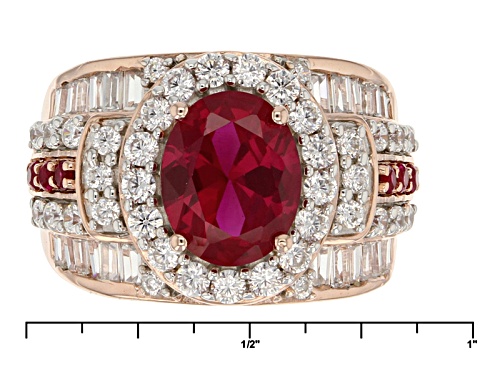 Bella Luce ® 6.04ctw Ruby & White Diamond Simulants Eterno ™ Rose Ring - Size 5
