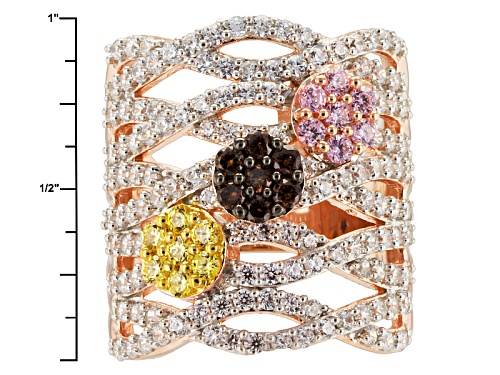 Bella Luce ® 5.11ctw Multi-Color Diamond Simulants, Round, Eterno ™ Rose Ring (2.55ctw Dew) - Size 6