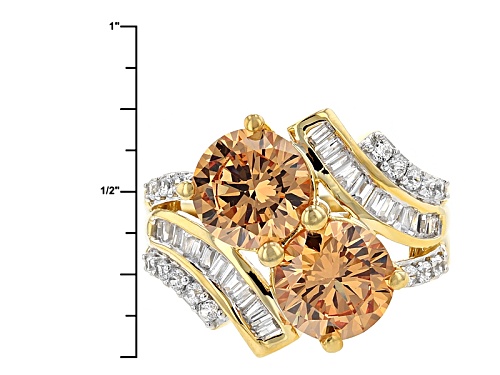 Bella Luce ® 5.18ctw Mocha & White Diamond Simulant Eterno ™ Yellow Ring (4.72ctw Dew) - Size 5