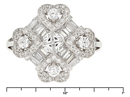 Bella Luce ® 2.81ctw Rhodium Over Sterling Silver Ring (1.69ctw Dew) - Size 5