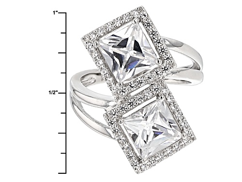 Bella Luce ® 6.12ctw Rhodium Over Sterling Silver Ring (4.40ctw Dew) - Size 7