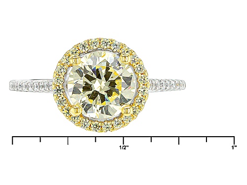 Bella Luce ®3.99ctw Canary & White Diamond Simulants Rhodium Over Silver And Eterno™Yellow Ring - Size 10