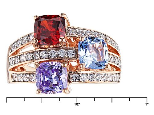 Bella Luce ® 5.13ctw Ruby, Lavender, Blue, And White Diamond Simulants Eterno ™ Rose Ring - Size 6