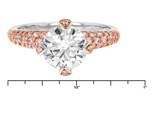Bella Luce ®4.18ctw Pink And White Diamond Simulants Eterno ™ Rose And Rhodium Over Silver Ring - Size 9