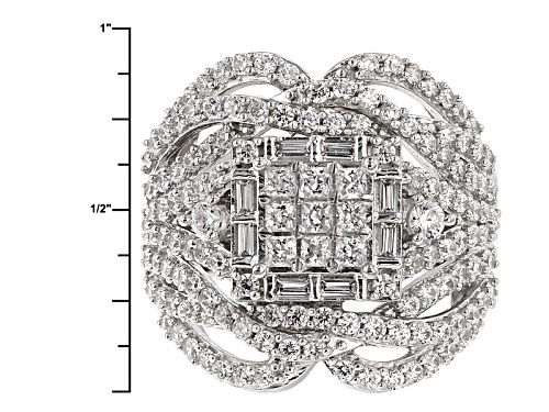 Bella Luce ® 4.88ctw Diamond Simulant Rhodium Over Sterling Silver Ring (2.91ctw Dew) - Size 6