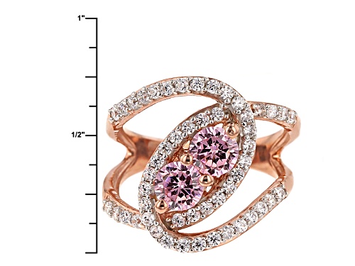 Bella Luce ® 3.43ctw Pink & White Diamond Simulant Round Eterno ™ Rose Ring (1.67ctw Dew) - Size 5