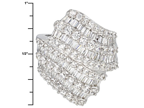 Bella Luce ® 6.98ctw Diamond Simulant Rhodium Over Sterling Silver Ring (5.61ctw Dew) - Size 5