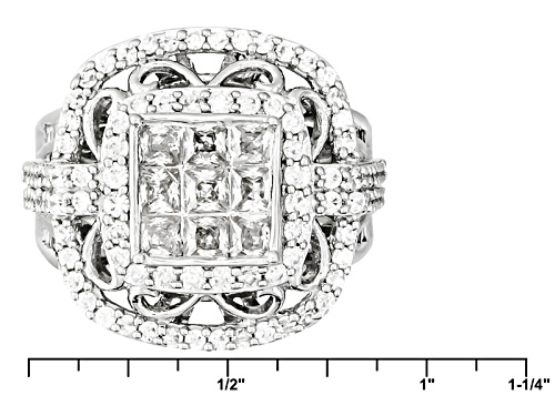 Bella Luce ® 4.19ctw Diamond Simulant Rhodium Over Sterling Silver Ring (2.48ctw Dew) - Size 7