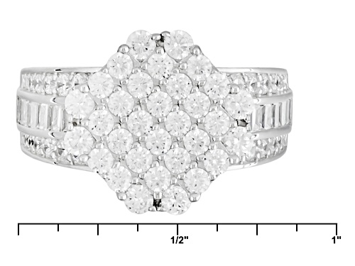 Bella Luce ® 3.49ctw Diamond Simulant Rhodium Over Sterling Silver Ring (1.98ctw Dew) - Size 7