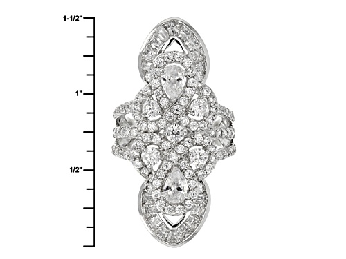 Bella Luce ® 4.99ctw Diamond Simulant Rhodium Over Sterling Silver Ring (3.25ctw Dew) - Size 6
