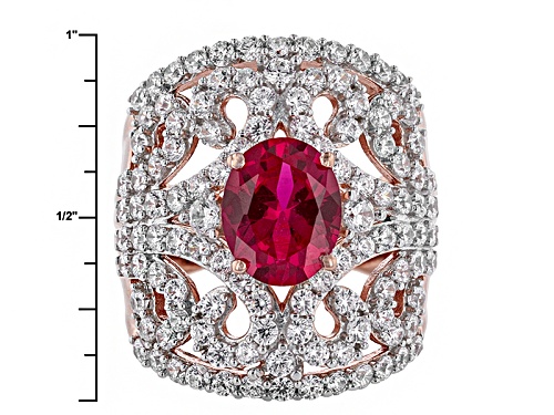 Bella Luce ® 8.33ctw Ruby & White Diamond Simulants Eterno ™ Rose Ring - Size 10