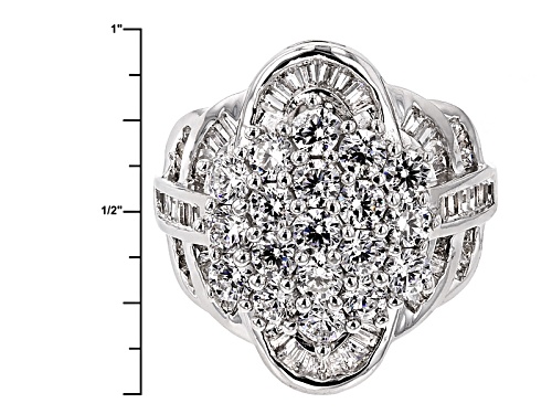 Bella Luce ® 5.35ctw Diamond Simulant Rhodium Over Sterling Silver Ring (3.33ctw Dew) - Size 5