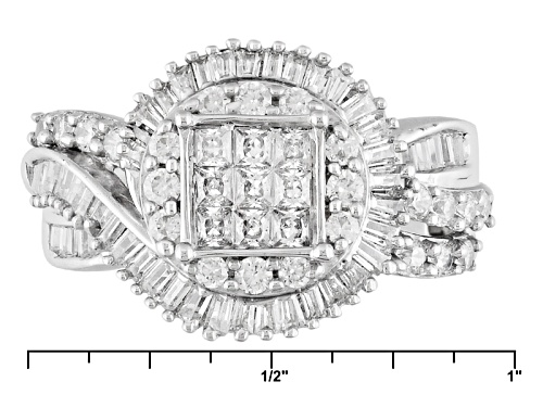 Bella Luce ® 2.30ctw Diamond Simulant Rhodium Over Sterling Silver Ring (1.67ctw Dew) - Size 11