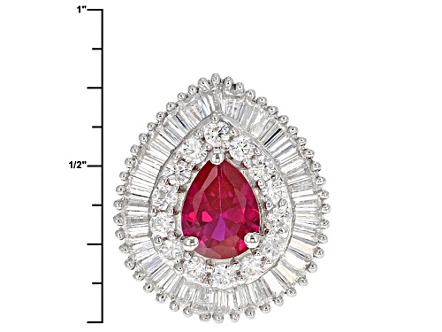 Bella Luce ® 3.94ctw Lab Created Ruby & White Diamond Simulant Rhodium Over Sterling Silver Ring - Size 8