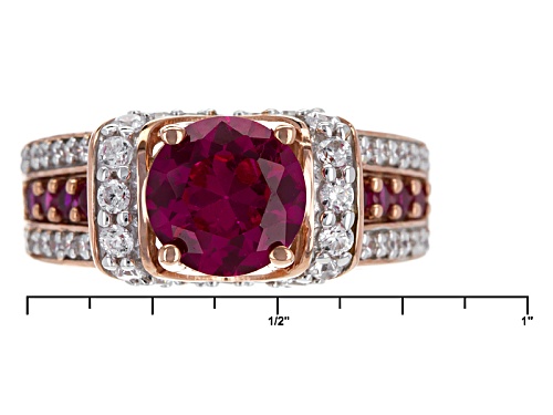 Bella Luce ® 1.99ctw Lab Created Ruby & White Diamond Simulant Round Eterno ™ Rose Ring - Size 6