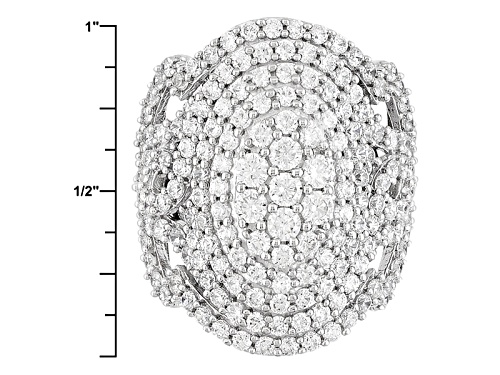 Bella Luce ® 5.68ctw Diamond Simulant Round Rhodium Over Sterling Silver Ring (2.97ctw Dew) - Size 6