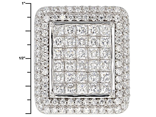 Bella Luce ® 7.04ctw Diamond Simulant Rhodium Over Sterling Silver Ring (4.29ctw Dew) - Size 5