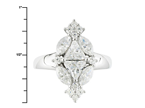 Bella Luce ® 3.40ctw Diamond Simulant Rhodium Over Sterling Silver Ring (2.64ctw Dew) - Size 6