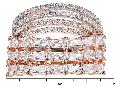 Bella Luce ® 6.80ctw Rhodium Over Sterling Silver And Eterno ™ Rose Ring (4.18ctw Dew) - Size 6
