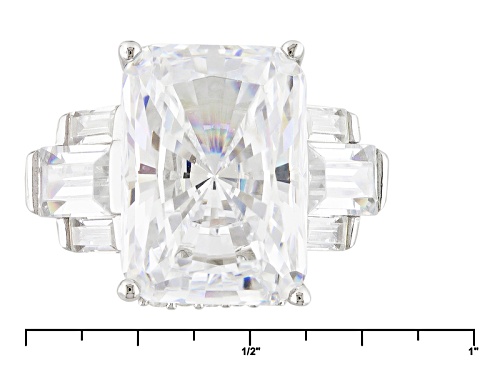Bella Luce ® 17.02ctw White Diamond Simulant Rhodium Over Sterling Silver Ring (9.82ctw Dew) - Size 11