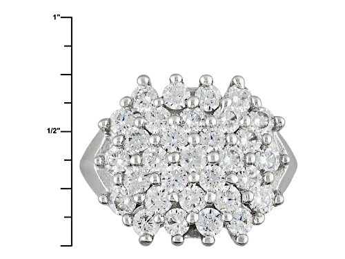 Bella Luce ® 5.38ctw Diamond Simulant Rhodium Over Sterling Silver Ring (2.48ctw Dew) - Size 8