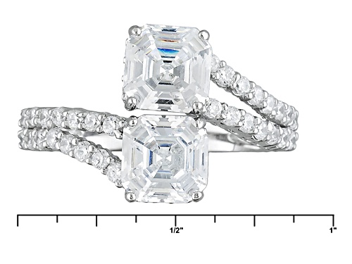 Bella Luce ® 5.52ctw White Diamond Simulant Rhodium Over Sterling Silver Ring (3.93ctw Dew) - Size 11