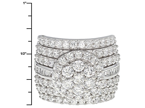 Bella Luce ® 5.85ctw Diamond Simulant Rhodium Over Sterling Silver Ring (3.77ctw Dew) - Size 11