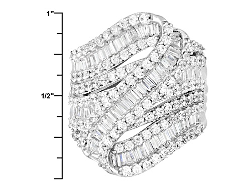 Bella Luce ® 5.96ctw Diamond Simulant Rhodium Over Sterling Silver Ring (3.74ctw Dew) - Size 7