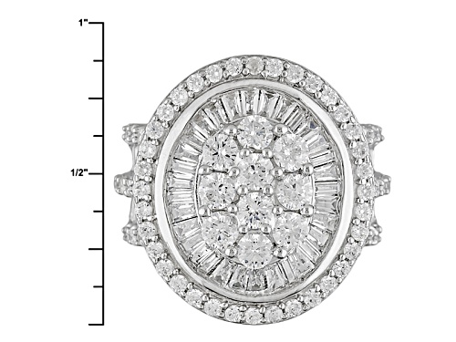 Bella Luce ® 5.69ctw Diamond Simulant Rhodium Over Sterling Silver Ring (4.23ctw Dew) - Size 6
