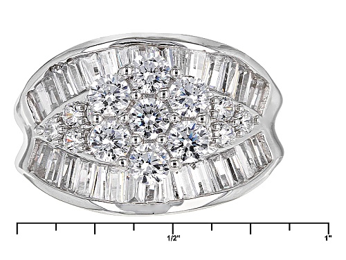 Bella Luce ® 5.21ctw Diamond Simulant Rhodium Over Sterling Silver Ring (3.17ctw Dew) - Size 11