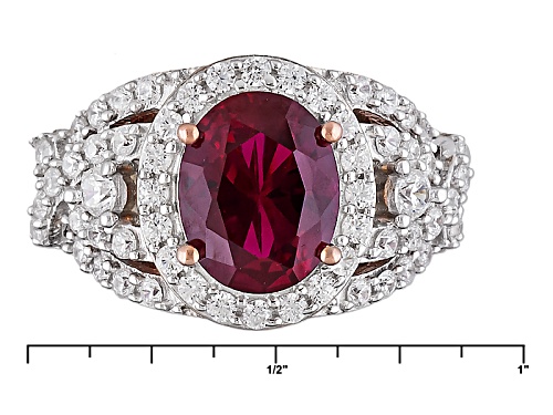 Bella Luce ® 4.95ctw Lab Created Ruby And White Diamond Simulant Eterno ™ Rose Ring - Size 7