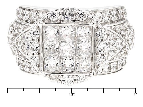 Bella Luce ® 5.97ctw Diamond Simulant Rhodium Over Sterling Silver Ring (3.30ctw Dew) - Size 5