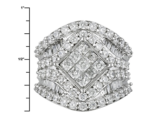 Bella Luce ® 6.53ctw Diamond Simulant Rhodium Over Sterling Silver Ring (3.71ctw Dew) - Size 7