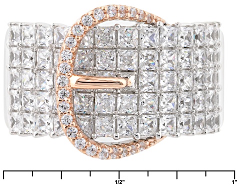 Bella Luce ® 5.16ctw Rhodium Over Sterling Silver & Eterno ™ Rose Ring (3.98ctw Dew) - Size 5