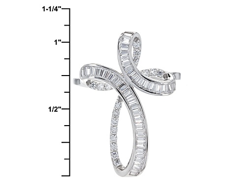 Bella Luce ® 1.52ctw White Diamond Simulant Rhodium Over Sterling Silver Ring (1.05ctw Dew) - Size 12
