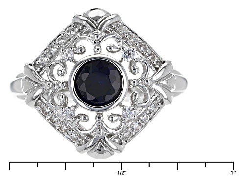 Bella Luce ® 1.15ctw Lab Created Sapphire And White Diamond Simulants Rhodium Over Sterling Ring - Size 6