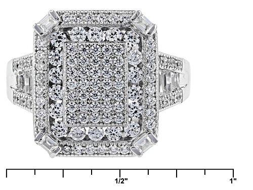 Bella Luce ® 1.89ctw White Diamond Simulant Rhodium Over Sterling Silver Ring (1.34ctw Dew) - Size 11