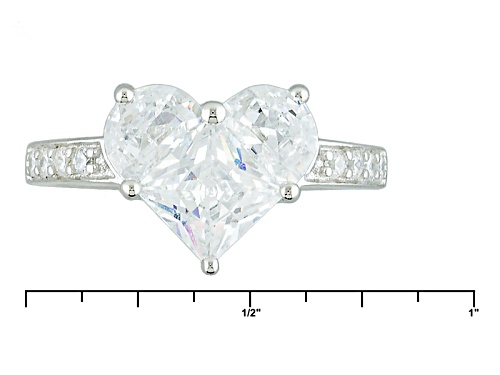 Bella Luce ® 2.80ctw Diamond Simulant Rhodium Over Sterling Silver Heart Ring - Size 10