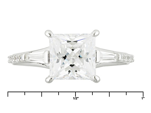 Bella Luce ® 5.60ctw Diamond Simulant Rhodium Over Sterling Silver Ring (3.31ctw Dew) - Size 10
