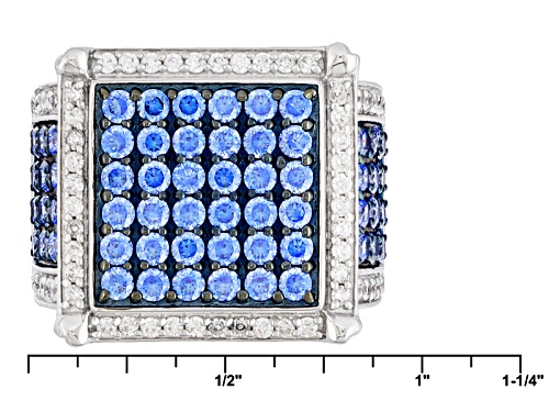 Bella Luce® Rhodium Over Silver Ring With Arctic Blue Swarovski® Zirconia - Size 6