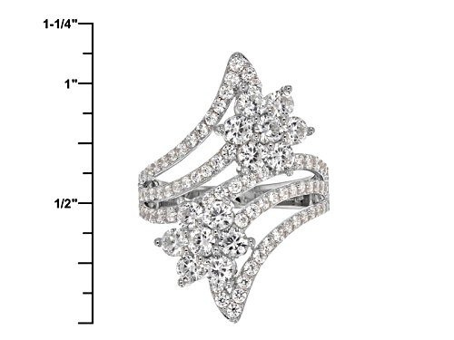 Bella Luce ® 4.40ctw Diamond Simulant Rhodium Over Sterling Silver Ring (2.44ctw Dew) - Size 5